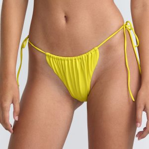 Solid Slide Tie Skimpy Bikini Bottom