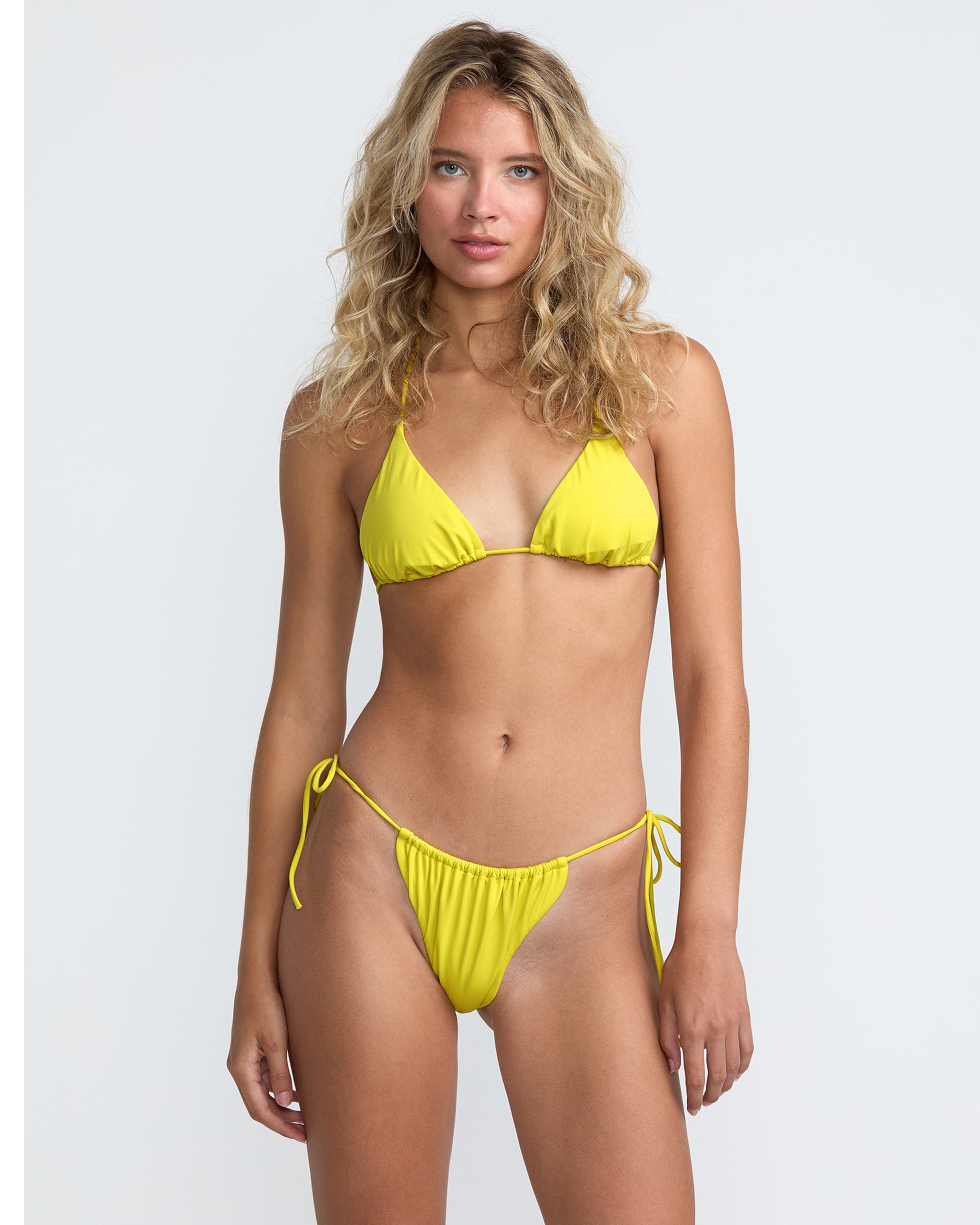 Solid Slide Tie Skimpy Bikini Bottom - Image 3