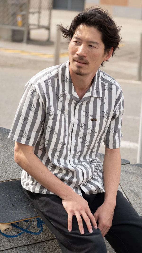Men Striped Shirt Mobile Banner